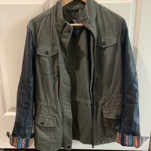 Black and army green jacket